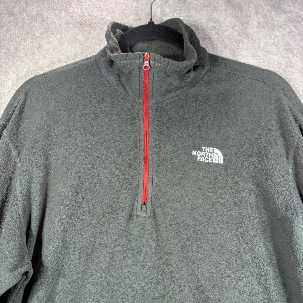 The North Face Fleece Pullover Mens Medium Gray TKA 100 1/4 Zip Lightweight